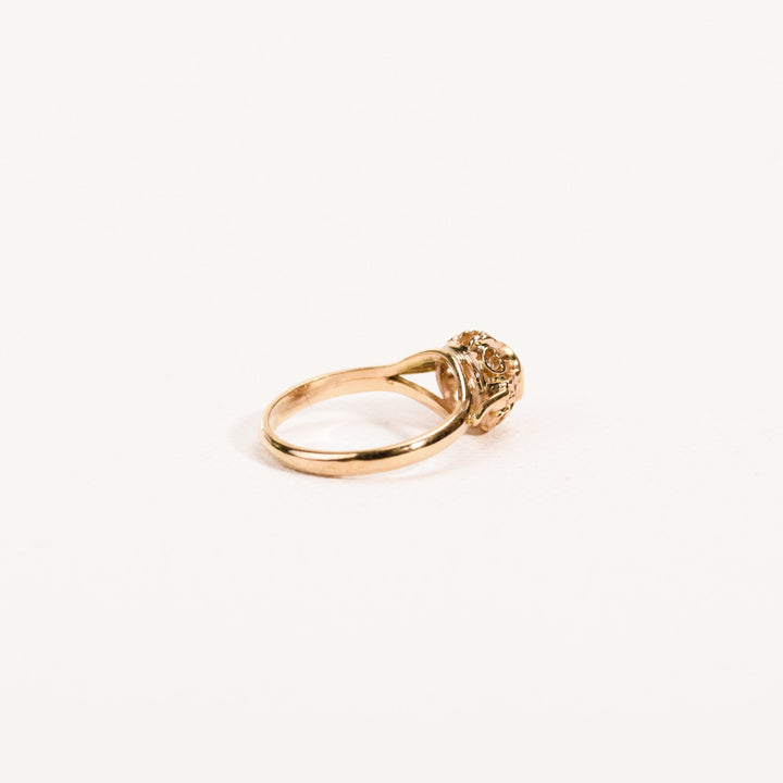 La Marquise de B-Bague solitaire diamant taille ancienne en or rose-vue de profil