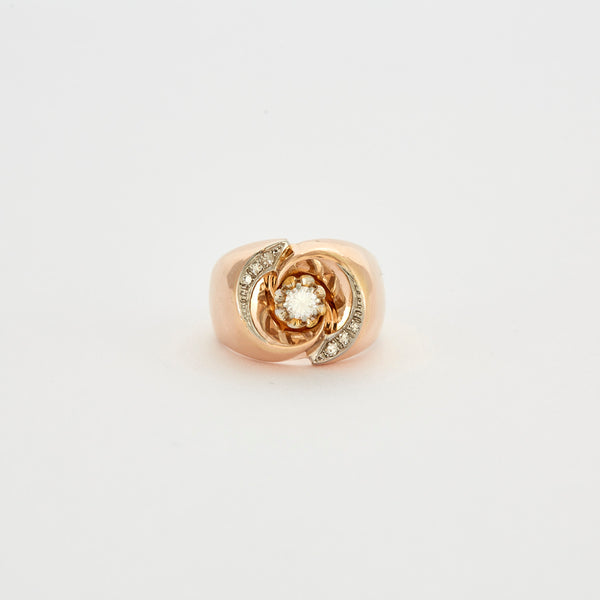 La Marquise de B-Bague Tourbillon diamants et or rose-vue de face