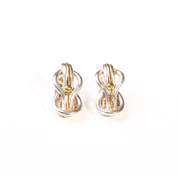 La Marquise de B-Boucles d'oreilles clips ZOLOTAS en argent et or-vue de face