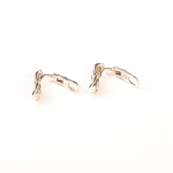 La Marquise de B-Boucles d'oreilles clips ZOLOTAS en argent et or-zoom système fermeture ouvert