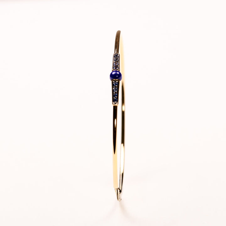 La Marquise de B-Bracelet jonc or Pomellato M'ama non m'ama lapis-lazuli saphirs-vue profil de face
