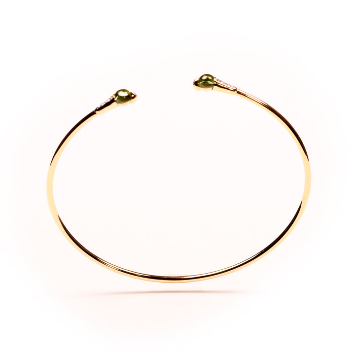 La Marquise de B-Bracelet jonc or Pomellato M'ama non m'ama diamants péridots-vue largeur profil