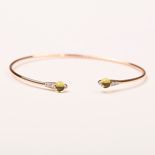 La Marquise de B-Bracelet jonc or Pomellato M'ama non m'ama diamants péridots-vue face