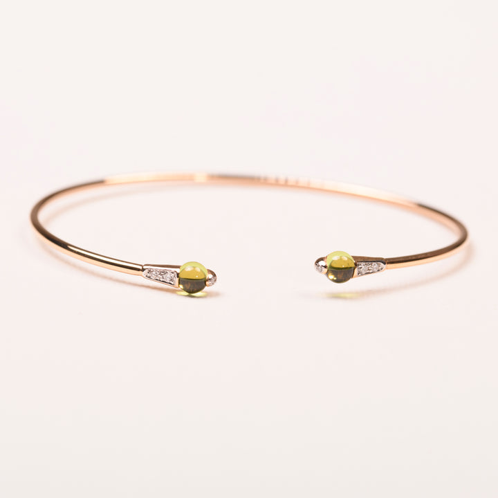 La Marquise de B-Bracelet jonc or Pomellato M'ama non m'ama diamants péridots-vue face
