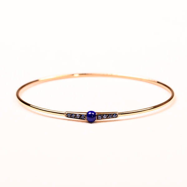 La Marquise de B-Bracelet jonc or Pomellato M'ama non m'ama lapis-lazuli saphirs-vue face à plat