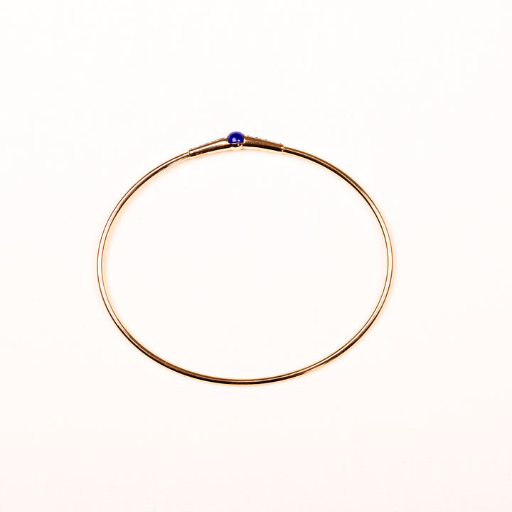 La Marquise de B-Bracelet jonc or Pomellato M'ama non m'ama lapis-lazuli saphirs-vue largeur à plat