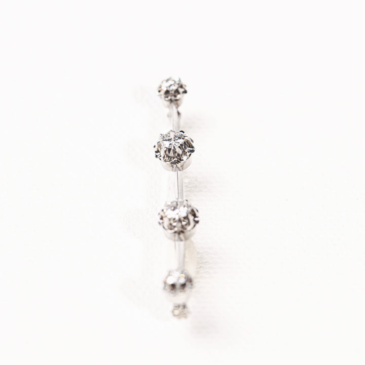 La Marquise de B-Broche barrette diamants Art Déco en platine-détails du serti illusion