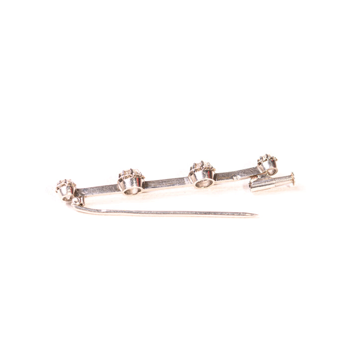 La Marquise de B-Broche barrette diamants Art Déco en platine-détail système de fermeture épingle