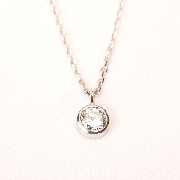 La Marquise de B-Collier solitaire diamant en or blanc-vue zoom pendentif diamant