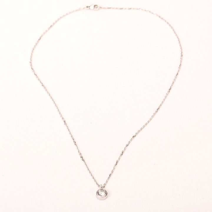 La Marquise de B-Collier solitaire diamant en or blanc-vue d'ensemble du collier