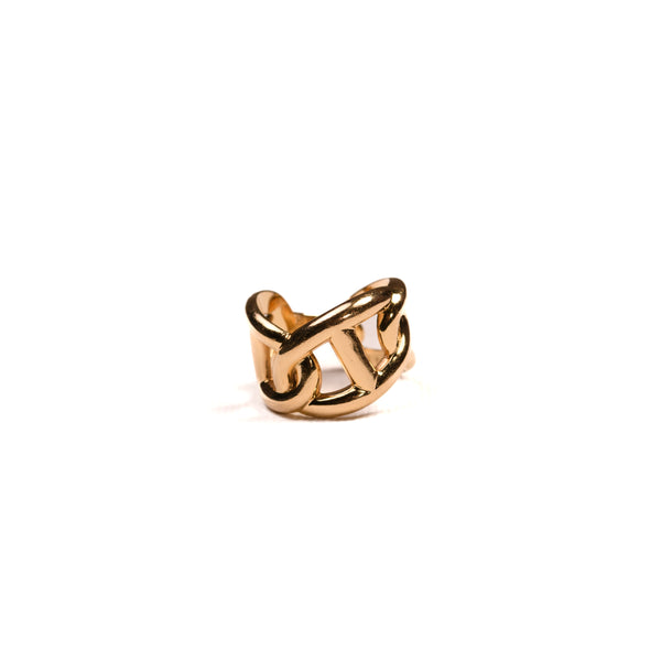 La Marquise de B-Bague HERMES Chaîne d'Ancre Enchaînée en or jaune-vue de face
