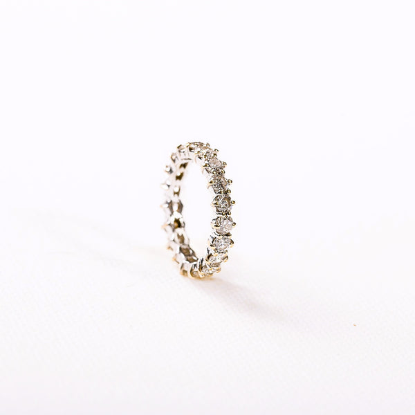 La Marquise de B-Bague alliance américaine diamants en or blanc et jaune-vue de profil