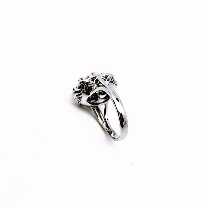 La Marquise de B-Bague marguerite diamants en or blanc-zoom panier ajouré de la bague