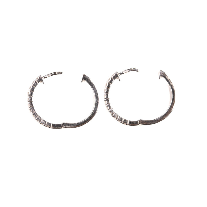 La Marquise de B-Boucles d'oreilles créoles diamants or blanc-vue ouvertes