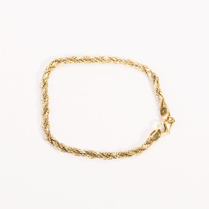 La Marquise de B – bracelet souple en or, maille corde et vénitienne, vue d'ensemble