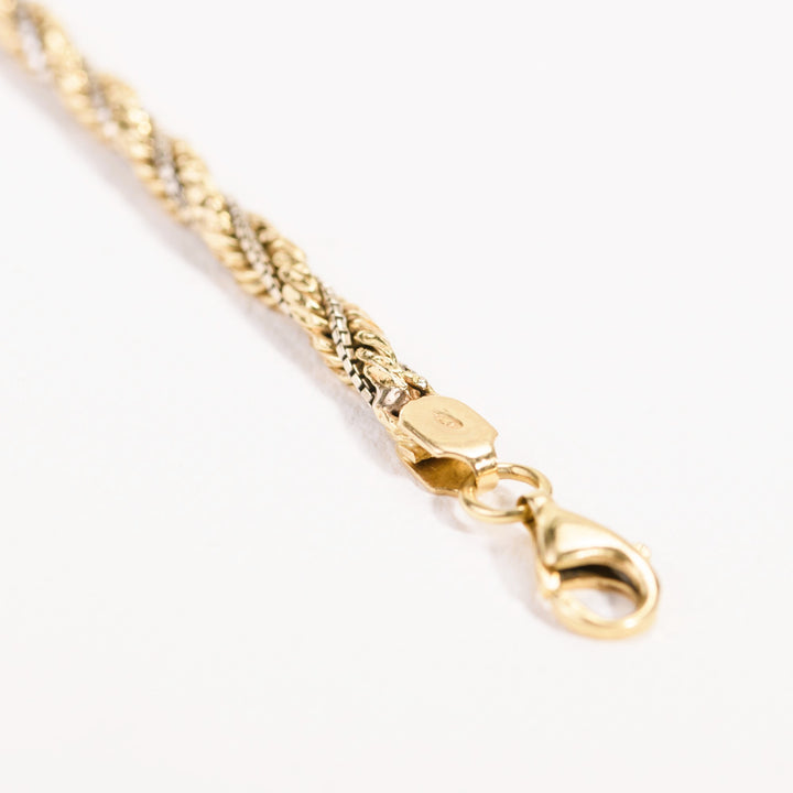 La Marquise de B – bracelet souple en or, maille corde et vénitienne, zoom sur le fermoir