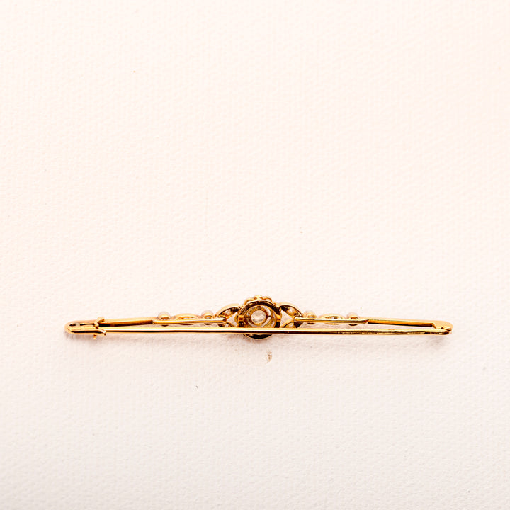 La Marquise de B-Broche barrette motif floral en diamants et or jaune-verso