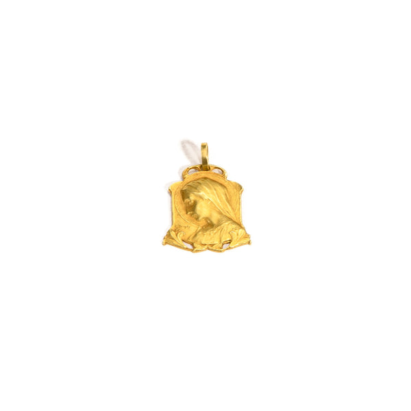 La Marquise de B - Médaille Vierge Art Nouveau signée Dropsy - vue de face à plat