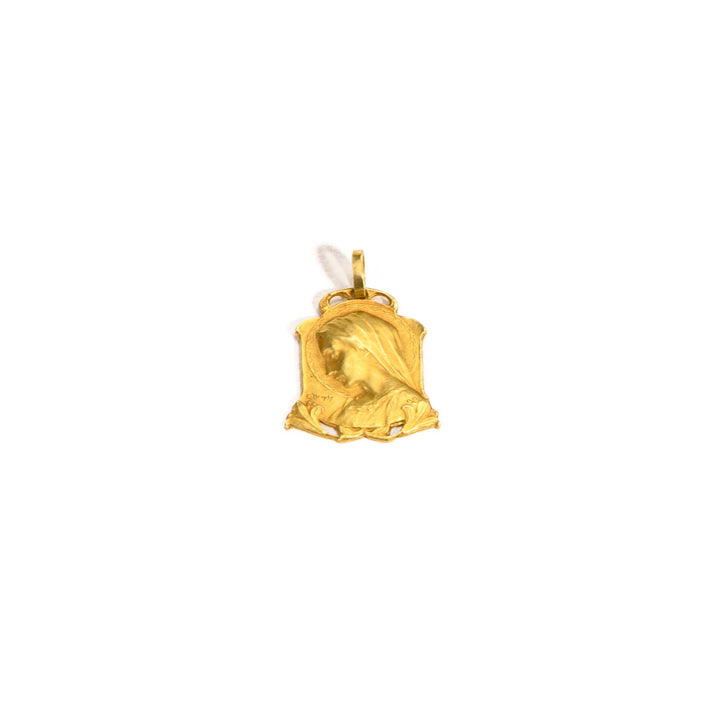 La Marquise de B - Médaille Vierge Art Nouveau signée Dropsy - vue de face à plat