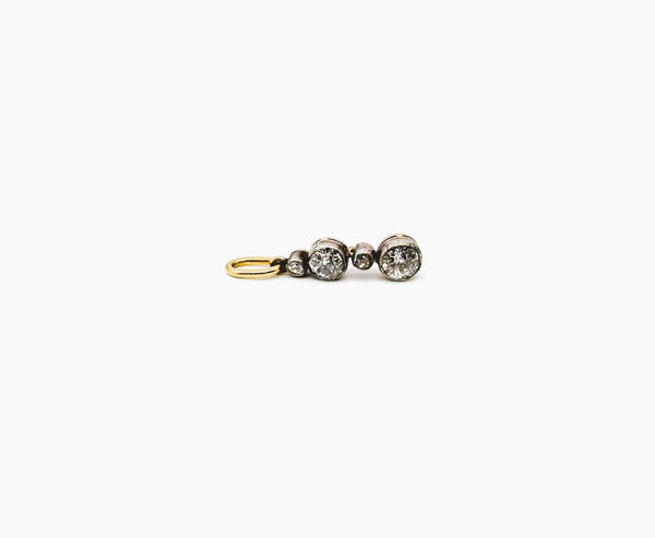 La Marquise de B-Pendentif diamants en or jaune et argent-vue de face