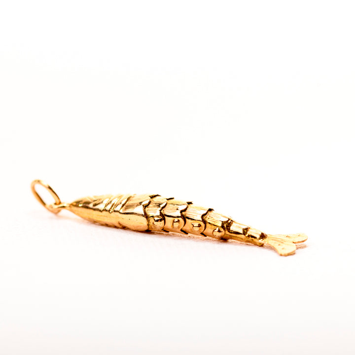 La Marquise de B-Pendentif poisson articulé en or jaune-vue du dessous