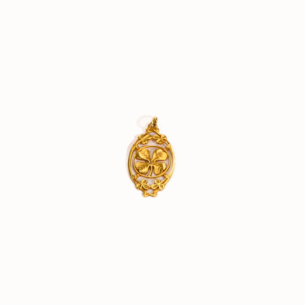 La Marquise de B-Pendentif trèfle quatre feuilles en or jaune-face