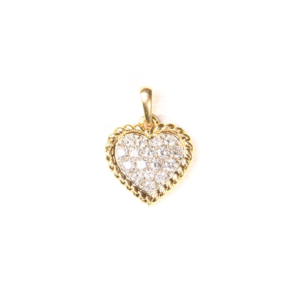 La Marquise de B-Pendentif cœur diamants VAN CLEEF & ARPELS en or et platine-vue de face